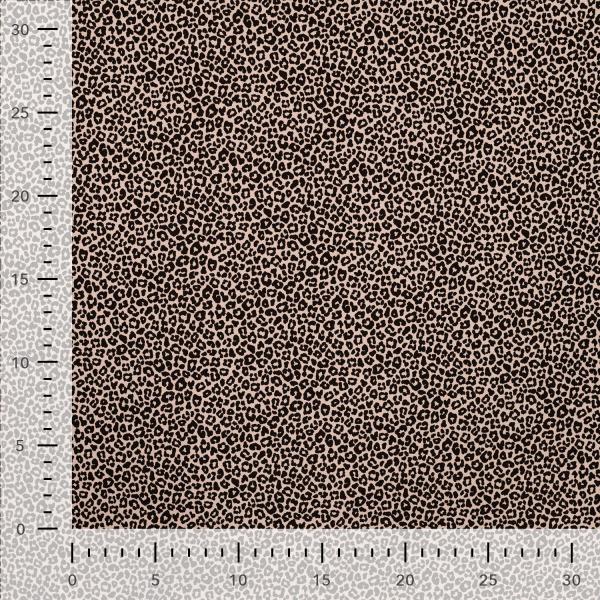 Baumwolljersey in Sand mit Leopard, Stoff in ganzer Breite